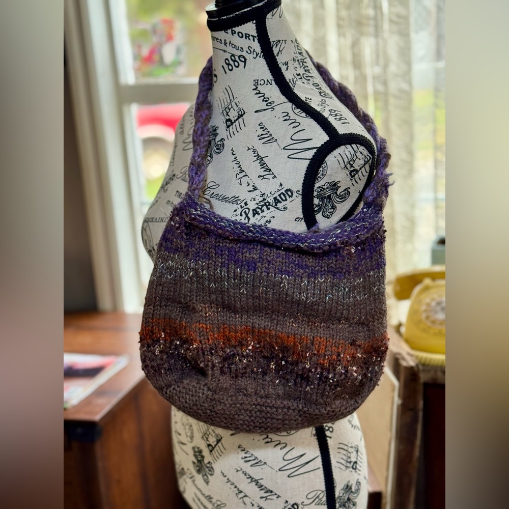 Hand Crafted Vibrant Felted Knit Shoulder Bag